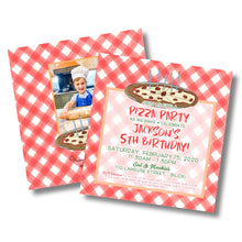 Load image into Gallery viewer, Pizza Party Birthday Invitation
