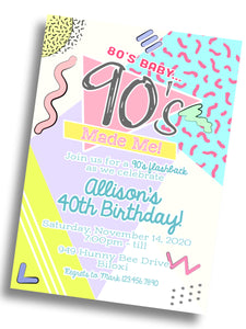 90s Flashback Birthday Invitation