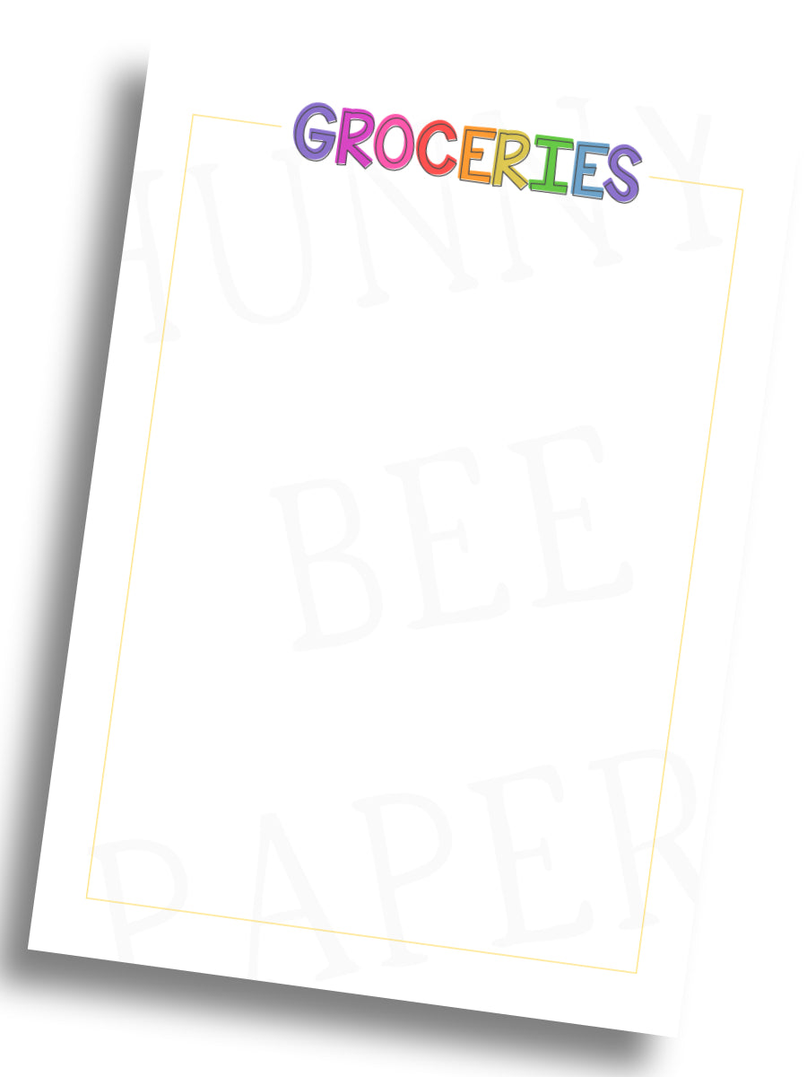 Groceries Notepad - Colorful