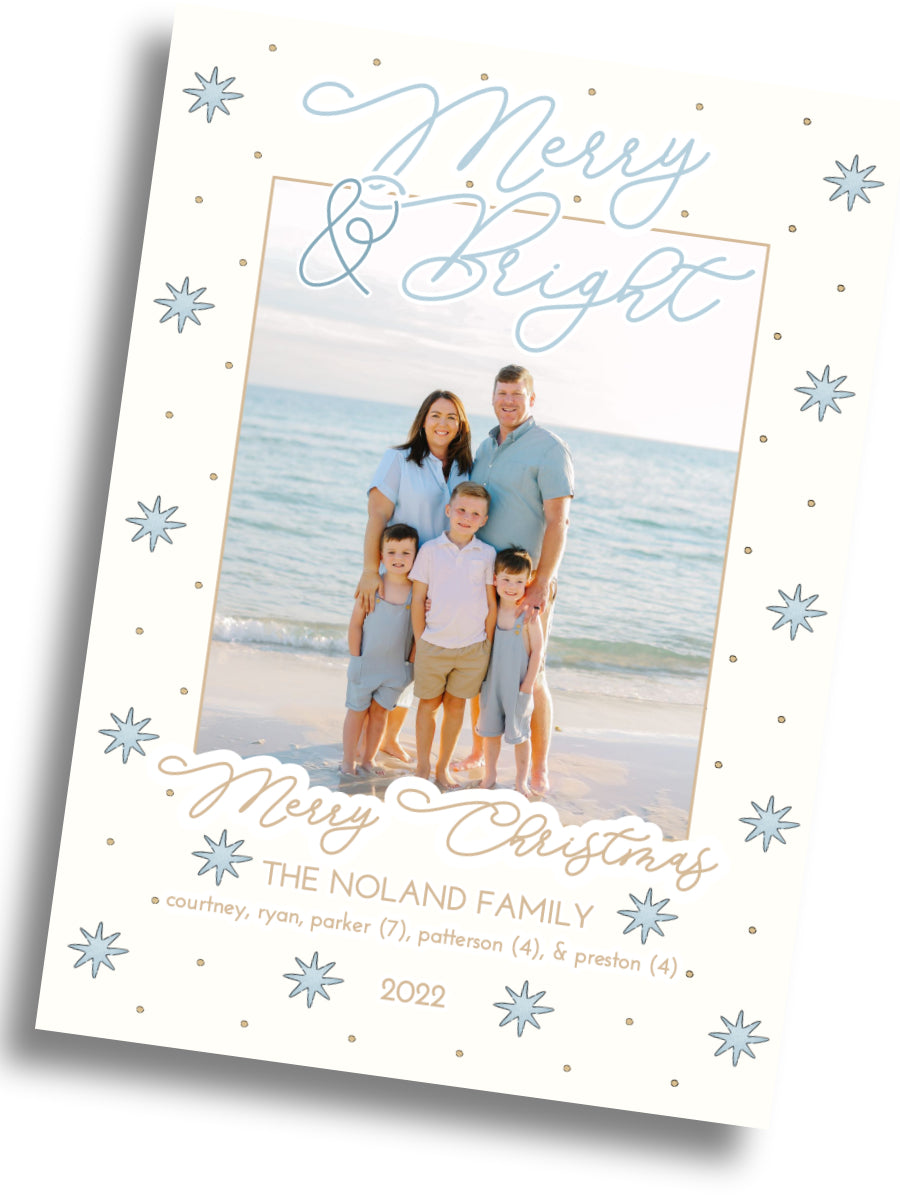 Merry & Bright Christmas Family Card