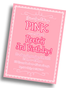 All things PINK Birthday Invitation