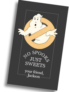 No Spooks Just Sweets Gift Tag - Black / Orange