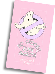 No Spooks Just Sweets Gift Tag - Pink / Purple