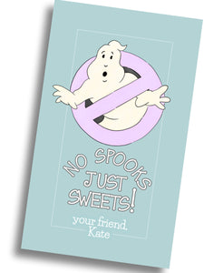 No Spooks Just Sweets Gift Tag - Teal / Purple